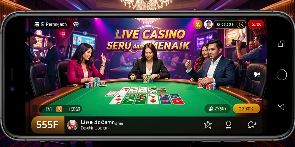 Tampilan menarik dan interaktif dari permainan Live Casino 555F.
