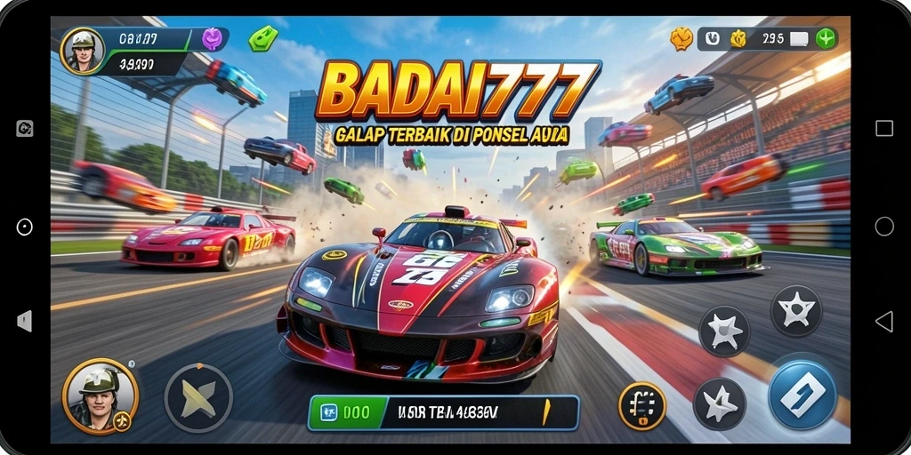 Gameplay seru di BADAI777 dengan lintasan balap yang menantang.