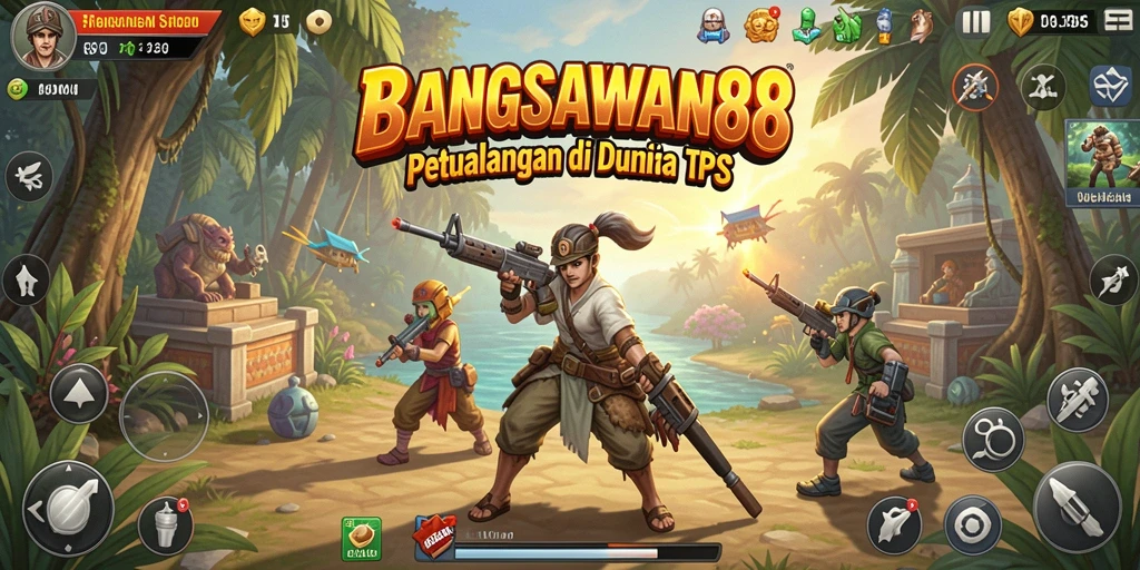 Tampilan menarik dari gameplay BANGSAWAN88 saat bertarung dalam mode TPS.