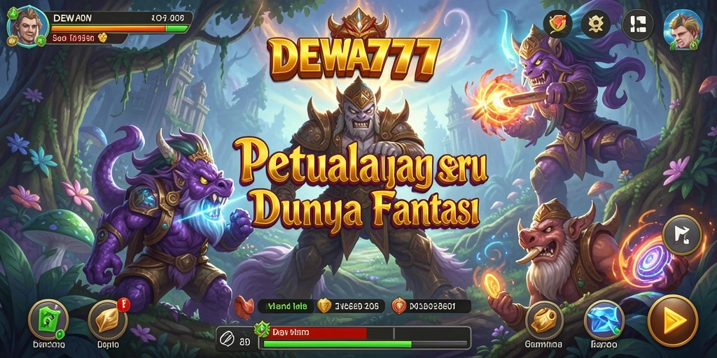 Tampilan gameplay DEWA777 yang menakjubkan dalam petualangan fantasy.