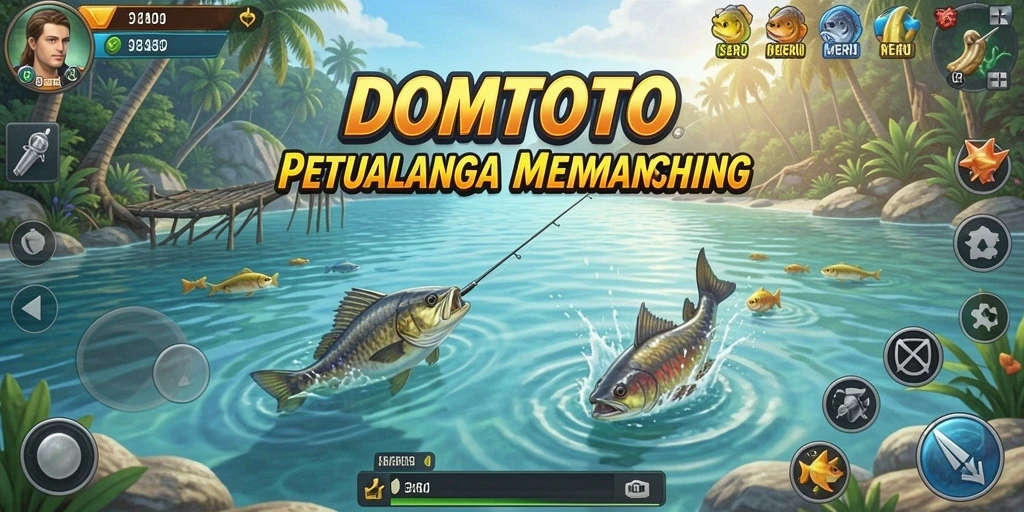 Tangkapan ikan besar dalam gameplay DOMTOTO yang menampilkan keindahan laut.
