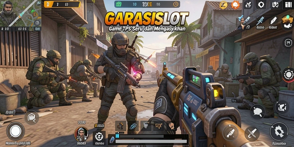 Tangkapan layar GARASISLOT yang menunjukkan aksi menegangkan di medan perang.
