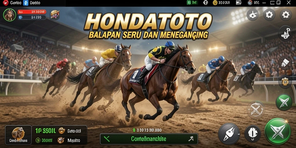 Screenshot utama HONDATOTO menampilkan aksi balapan yang mendebarkan dan mobil yang memukau.