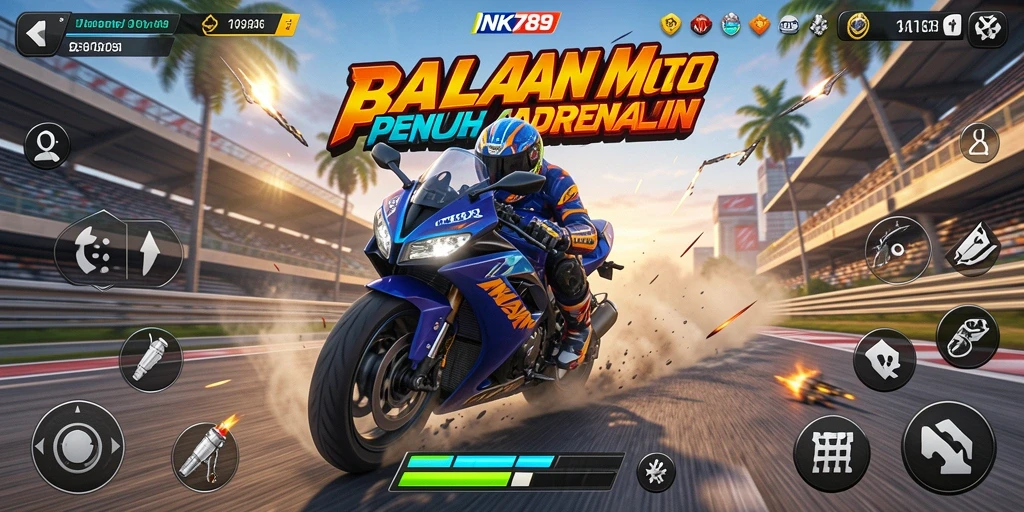 Gameplay seru dengan kompetisi balapan motor yang intens.