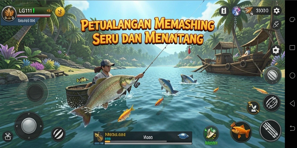Screenshot menampilkan pengalaman memancing seru di LG111.