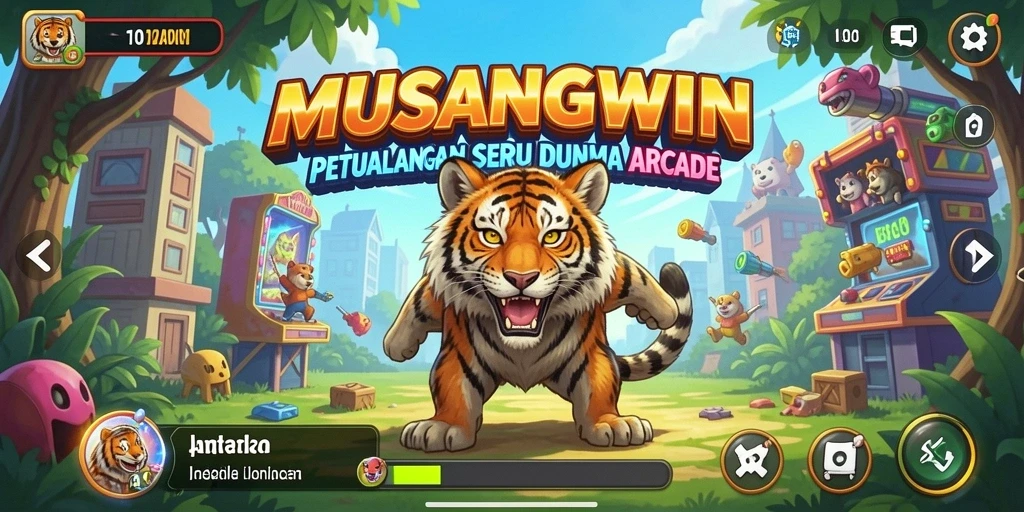 Tampilan gameplay seru dari MUSANGWIN yang penuh warna.