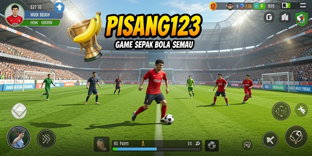 Tampilan gameplay seru di PISANG123 yang menampilkan aksi sepak bola yang dinamis.
