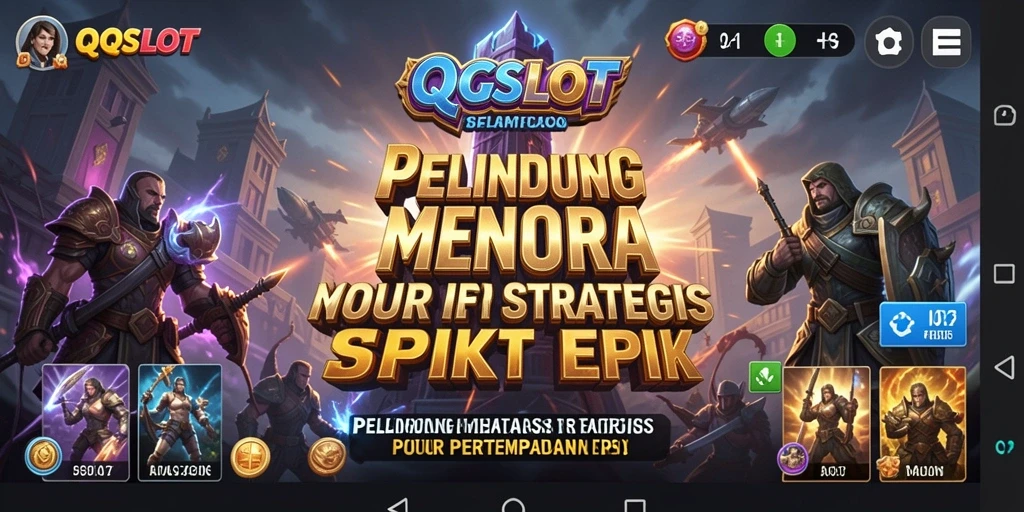 Tampilan gameplay intens dari QQSLOT dalam mode Tower Defense.