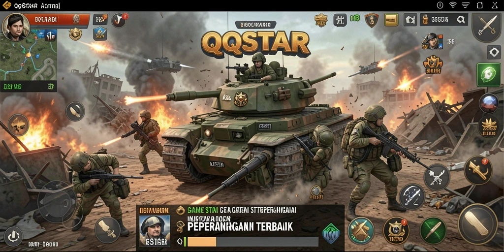 Gameplay mendebarkan dengan strategi dalam QQSTAR.