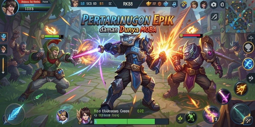 Screenshot gameplay seru di <strong>RK88</strong> dengan karakter bertarung.
