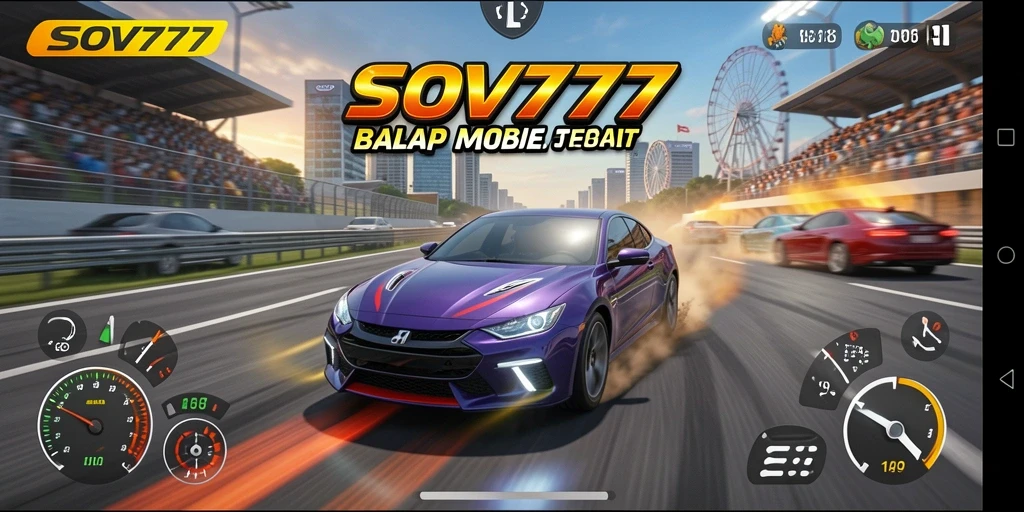 Tampilan gameplay SOV777 yang mendebarkan dan penuh aksi balap.