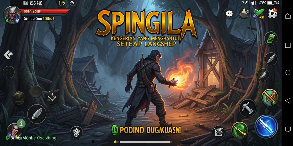 Tangkapan layar menunjukkan suasana mencekam dalam game SPINGILA.