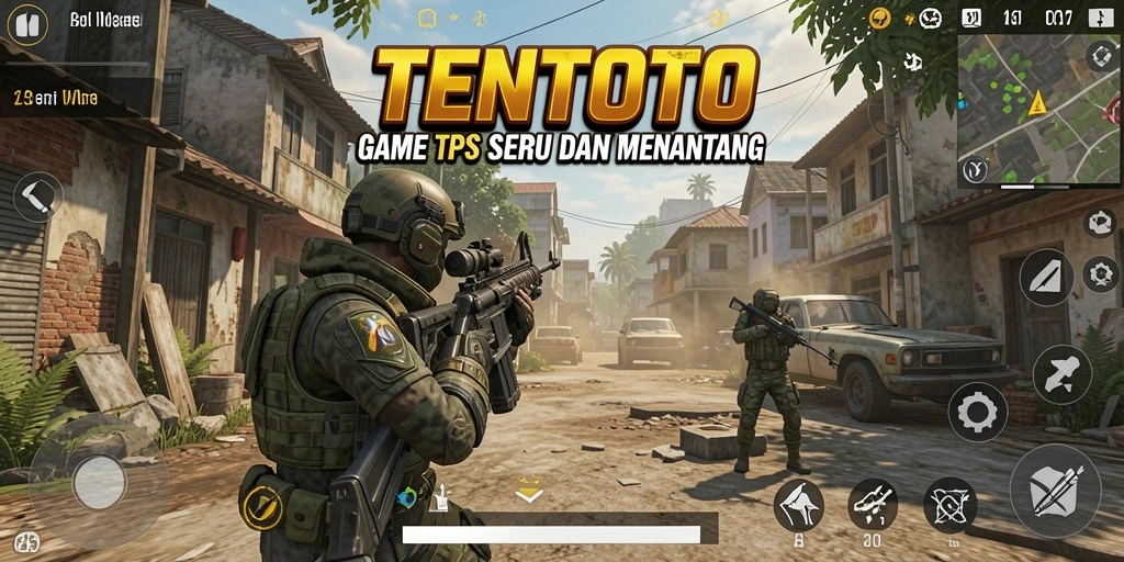 Gameplay seru di TENTOTO dengan aksi tembak-menembak yang mendebarkan.