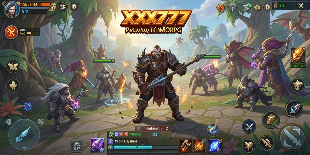 Gameplay mendebarkan dalam dunia MMORPG XXX777.